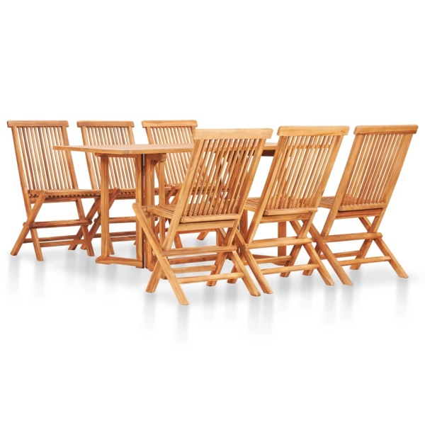 Set Mobilier De Exterior Pliabil 7 Piese Lemn Masiv De Tec 49001